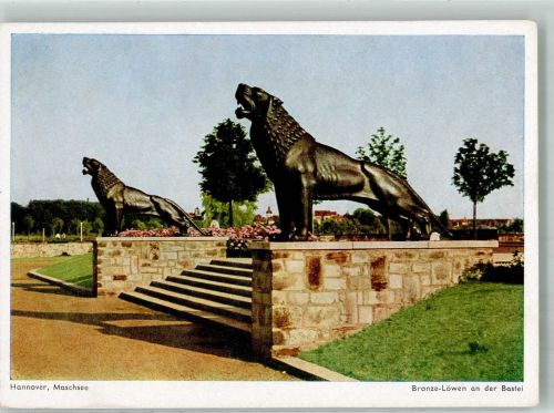 W3000 Hannover Bronze Löwen an der Bastei Maschsee Skulptur