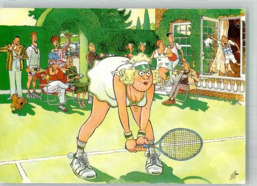 Humor Tennis Künstlerkarte