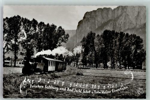 Eisenbahn auf der Strecke zwischen Salzburg und Bad Ischl Österreich Dampflokomotive Foto AK