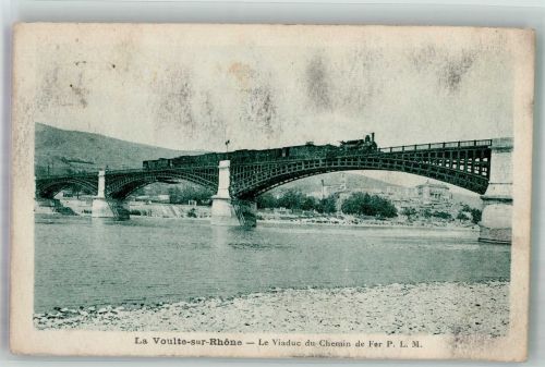 La Voulte-sur-Rhone Eisenbahnbrücke über die Rhone Dampflokomotive 1929