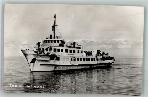 Den Burg Fahrgastschiff MS De Dageraad Ort lt. Fotograf Seebäderschiff Foto AK