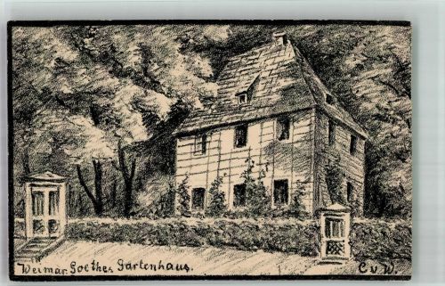 O5300 Weimar , Thür Goethes Gartenhaus Goethe 1929 Künstlerkarte