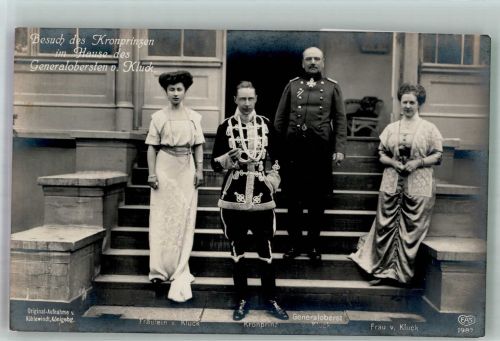 Besuch des Kronprinzen im Hause von Generaloberst von Kluck Fotograf Kühlewindt E.A.S. 1987 Adel Kronprinz Wilhelm