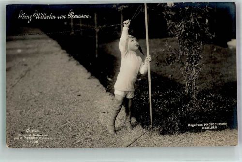 Der kindliche Prinz im Jahre 1908 Fotograf Berger Photochemie 2129 Adel Prinz Wilhelm 1909