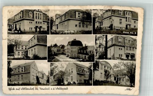 92660 W8482 Neustadt a.d.Waldnaab Gebrauchsspuren Wöllershof Verwaltungsgebäude Foto AK