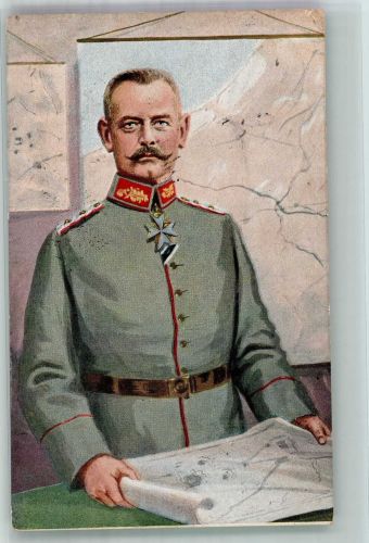 Chef des Generalstabes Erich von Falkenhayn Feldpost WK I Freiburg General 1916 Künstlerkarte