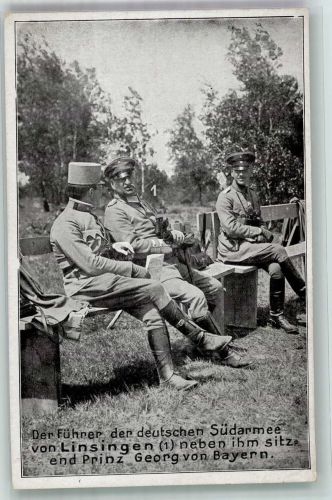 General von Linsingen mit Prinz Georg von Bayern WK I Verlag Imberg & Lefson 227 General