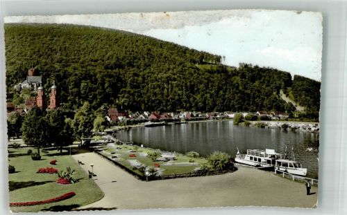 63897 W8760 Miltenberg Gebrauchsspuren Mainanlage Golfplatz Boot Foto AK