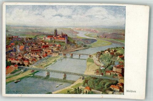 01662 O8250 Meißen , Sachs Gebrauchsspuren sign. O. Renatus Künstlerkarte
