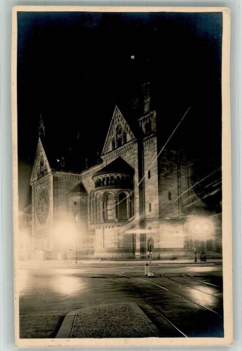 10115 W1000 Charlottenburg Foto AK Kaiser Wilhelm Gedächtniskirche Nacht Beleuchtung