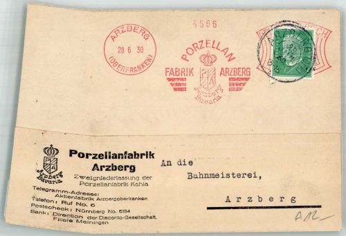 95659 W8594 Arzberg , Oberfr Gebrauchsspuren Porzellanfabrik
