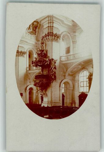 67366 W6721 Weingarten Pfalz Foto AK Kirche Inneres Ort handschriftlich