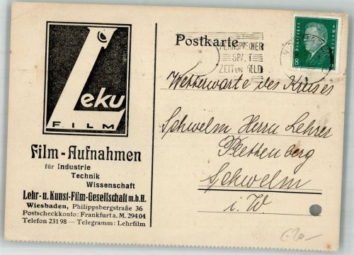 65183 W6200 Wiesbaden Gebrauchsspuren Leku Film Aufnahmen Lehr Kunst Gesellschaft