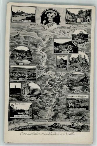 53474 W5483 Ahrweiler - Tracht Ahr Nürburg Ring Blankenheim Kurhaus Kur Hotel Bunte Kuh Mayschoss Schloss Kreuzberg
