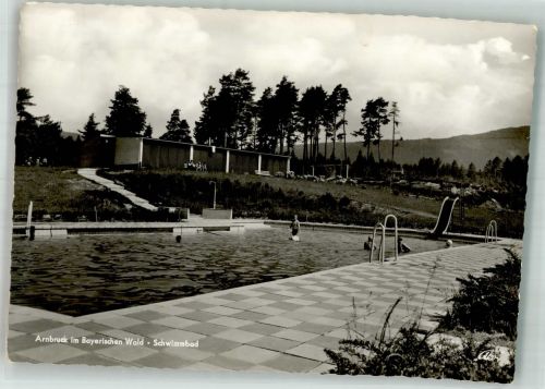 93471 W8498 Arnbruck Foto AK Schwimmbad Bademode