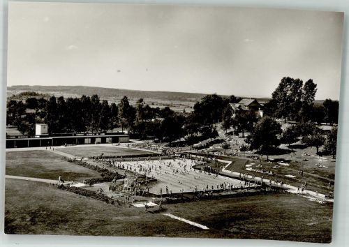 72116 W7406 Mössingen Foto AK Schwimmbad Freibad Bademode