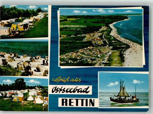 23730 W2430 Rettin Foto AK Campingplatz Fischerboot Fotograf Pilgrimm