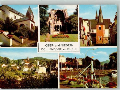 53639 W5330 Niederdollendorf Foto AK St. Laurentius Kirche Kloster Heisterbach St. Michael Kirche Rheinuferpromenade Fotograf Lilienthal