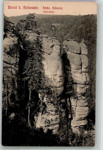 01848 O8352 Hohnstein - Gesteinsformation Hafersäcke Brand im Polenztal Verlag Hermann Poy 540a