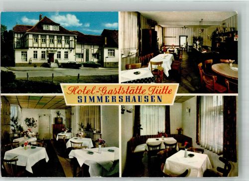 34127 W3500 Simmershausen , Kr Kassel Foto AK Hotel Gasthaus Jütte