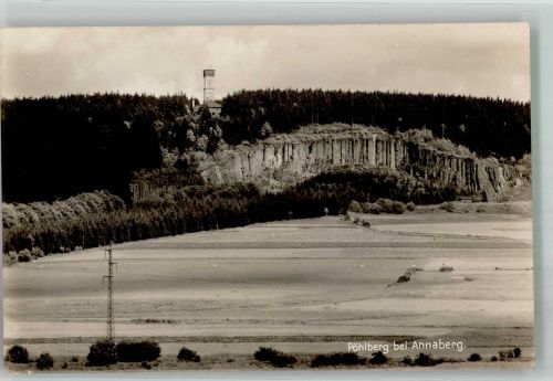 Pöhlberg Foto AK Gesteinsformation mit Gasthaus Berghotel Pöhlberg Verlag Franz Landgraf Nr. 7327