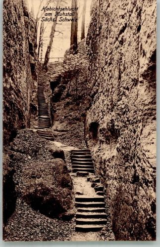 01814 O8320 Bad Schandau 1927 - Habichtschlucht am Kuhstall Verlag Alfred Hartmann 253a Hüttenstempel
