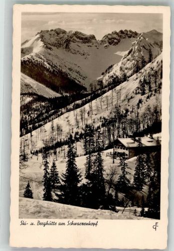 Schwarzenkopfhütte 1939 Winter Berghütte am Schwarzenkopf Fotograf Georg Eitzenberger