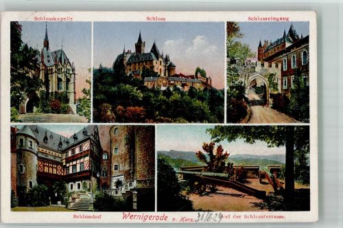 38855 O3700 Wernigerode 1929 - Schloss Wernigerode Schlosskapelle Schlosseingang Schlosshof Schlossterrasse Verlag Louis Glaser 6809