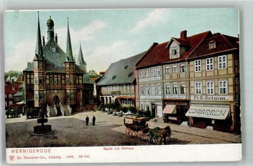 38855 O3700 Wernigerode 1905 - Historisches Rathaus mit Markt Verlag Dr. Trenkler Co. 28106