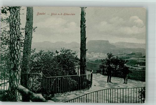 01847 O8351 Bastei 1913 - Blick zum Lilienstein