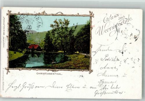 38855 O3700 Wernigerode 1900 Lithographie Christinental Passepartout Verlag Lederbogen Nr. 508