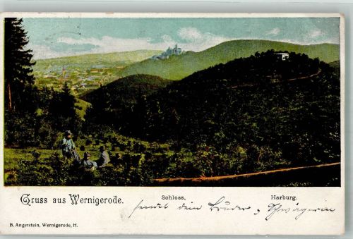 38855 O3700 Wernigerode 1903 - Schloss Wernigerode und die Harburg