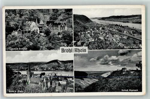 56754 W5441 Brohl , Eifel - Schloss Rheineck und Brohleck