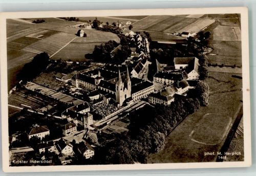 86574 W8891 Indersdorf b Aichach Foto AK Fliegeraufnahme Kloster