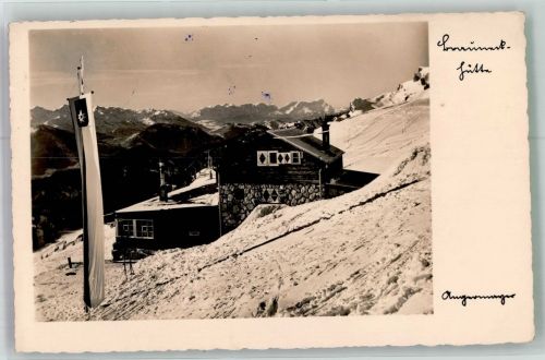 95499 W8581 Brauneck , Oberfr Foto AK Erinnerungshütte Hüttenstempel