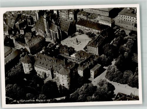 70173 W7000 Stuttgart - Fliegeraufnahme Altes Schloss Karlsplatz Stiftskirche