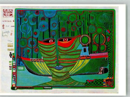 Kolumbus Regentag in Indien Wiechmann-Verlag Nr. 8231 Hundertwasser Künstlerkarte