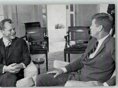 W1000 Reinickendorf Präsident John F. Kennedy mit Willy Brandt Ort lt. Stempel Präsident der USA 1963 Sonderstempel