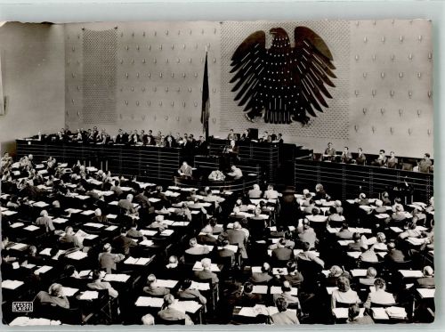 W5300 Bonn Plenarsaal des Bundestages Fotograf Kessel Politik Foto AK