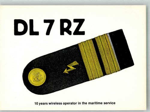 W1000 Lichterfelde DL7RZ Schulterklappe für einen Seefunkoffizier Qsl-Karte
