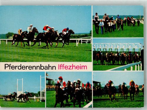 W7557 Iffezheim Galopprennbahn Baden-Baden Pferderennen Foto AK