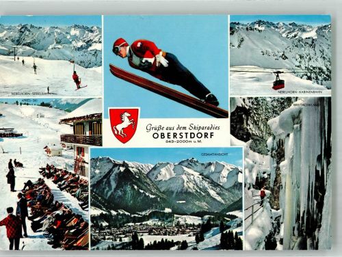 W8980 Oberstdorf Skiflieger Nebelhorn-Sesselbahn und Seilbahn Breitachklamm Wintersport Winter