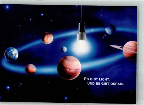 Osram-Glühlampen Weltraum Himmelskörper Werbung Werbe AK