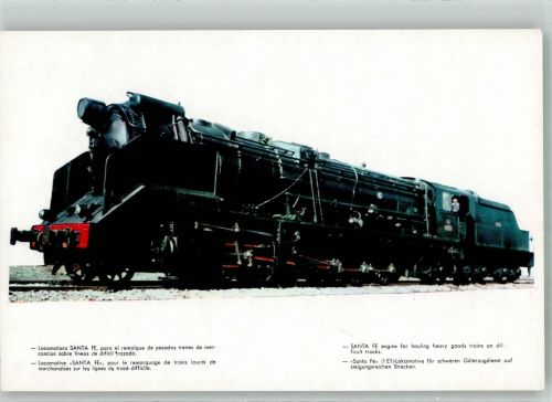 Güterzuglok Santa Fe der spanischen Eisenbahn Dampflokomotive Foto AK