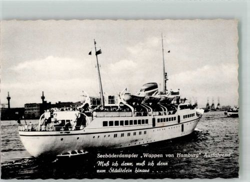 W2000 Hamburg Passagierdampfer Wappen von Hamburg Seebäderschiff Foto AK