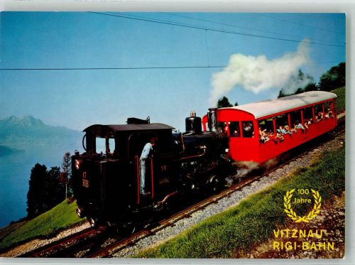 Vitznau Die Rigi-Bahn Fotograf Bürgi Zahnradbahn Foto AK