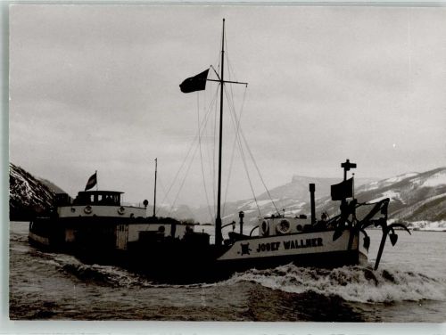 W8360 Deggenau Frachtschiff Josef Wallner auf der Donau Ort lt. Fotograf Fritz Wenninger Binnenschiff Foto AK