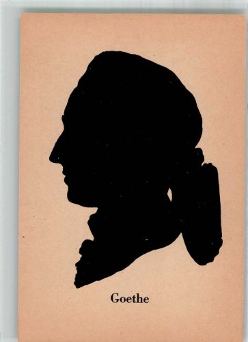 Scherenschnitt Profilportrait des Dichters Goethe Künstlerkarte