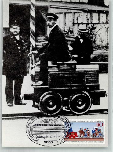 W2000 Hamburg 1. Elektrische Eisenbahn Gewerbe- und Industrie-Ausstellung Berlin 1879 Reproduktion Gewerbeausstellung Sonderstempel