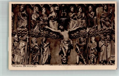 W7800 Freiburg im Breisgau Hauptportal vom Münster Das Tympanon Kreuzigung Christi Nr. 26 Elchlepp